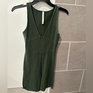 Babaton green V-Neck one piece romper